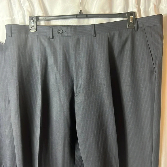 Michael Michael Kors 100% Wool Size 48 X 42W Men’s Suit Black Navy Stripped NWT - Picture 12 of 16